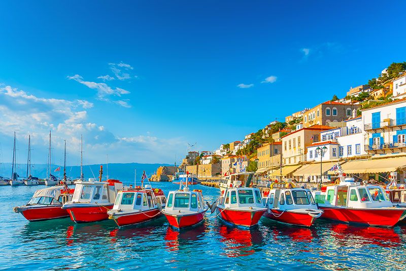 Colorful Mediterranean harbor town